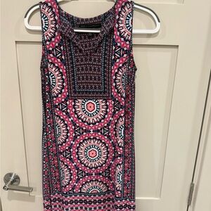 White House Black Market Sleeveless Sheath Dress | Size S - Pink, Navy & White